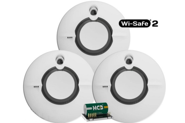 zestaw: trzech czujników dymu fireangel wraz z modułami wi-safe2 3xst-630+w2 fireangel detektory gazów 2